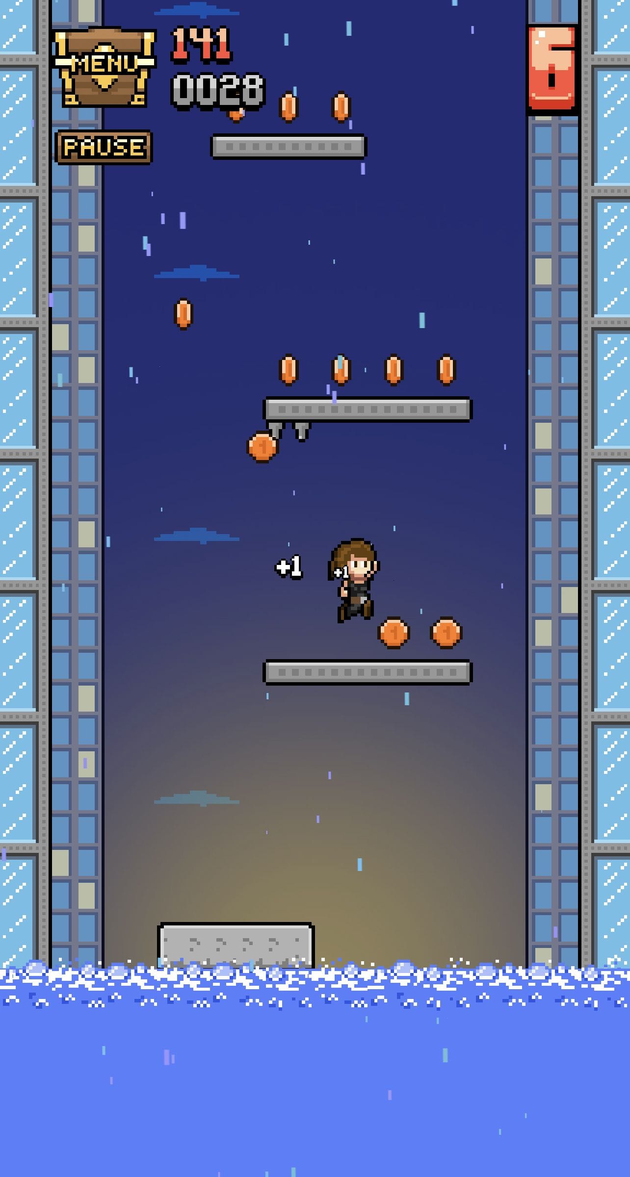 Full view of the City map with building-themed platforms and urban environment